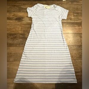 Sail To Sable T-Shirt Dress Blue White Stripes Small Nautical Coastal